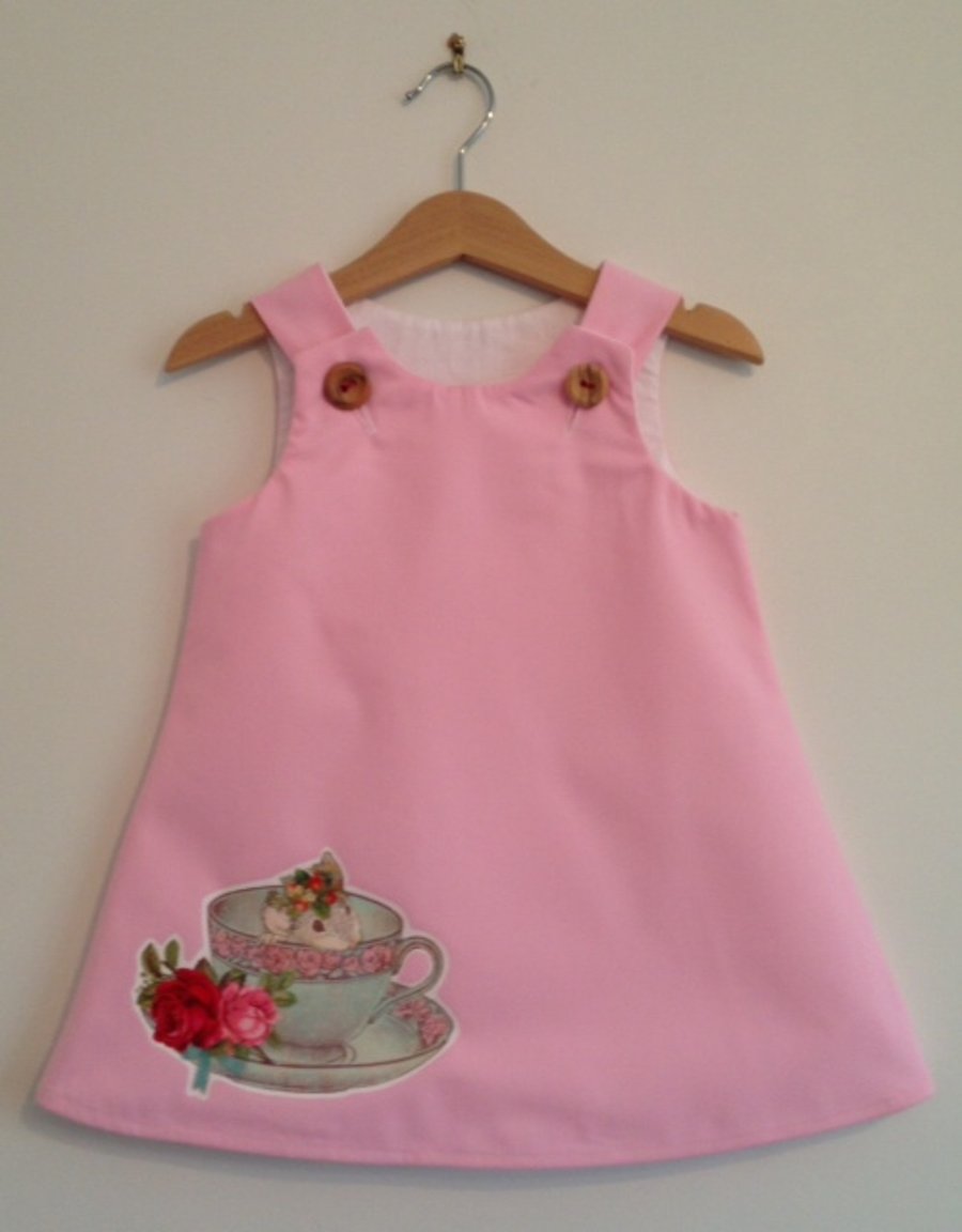 SALE Tea and squeak cotton twill dress, 2-3 years 