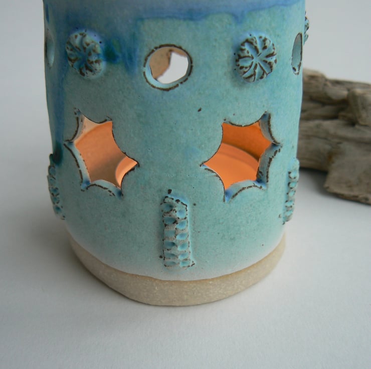 Christmas Star Tea Light Holder in Turquoise - Folksy