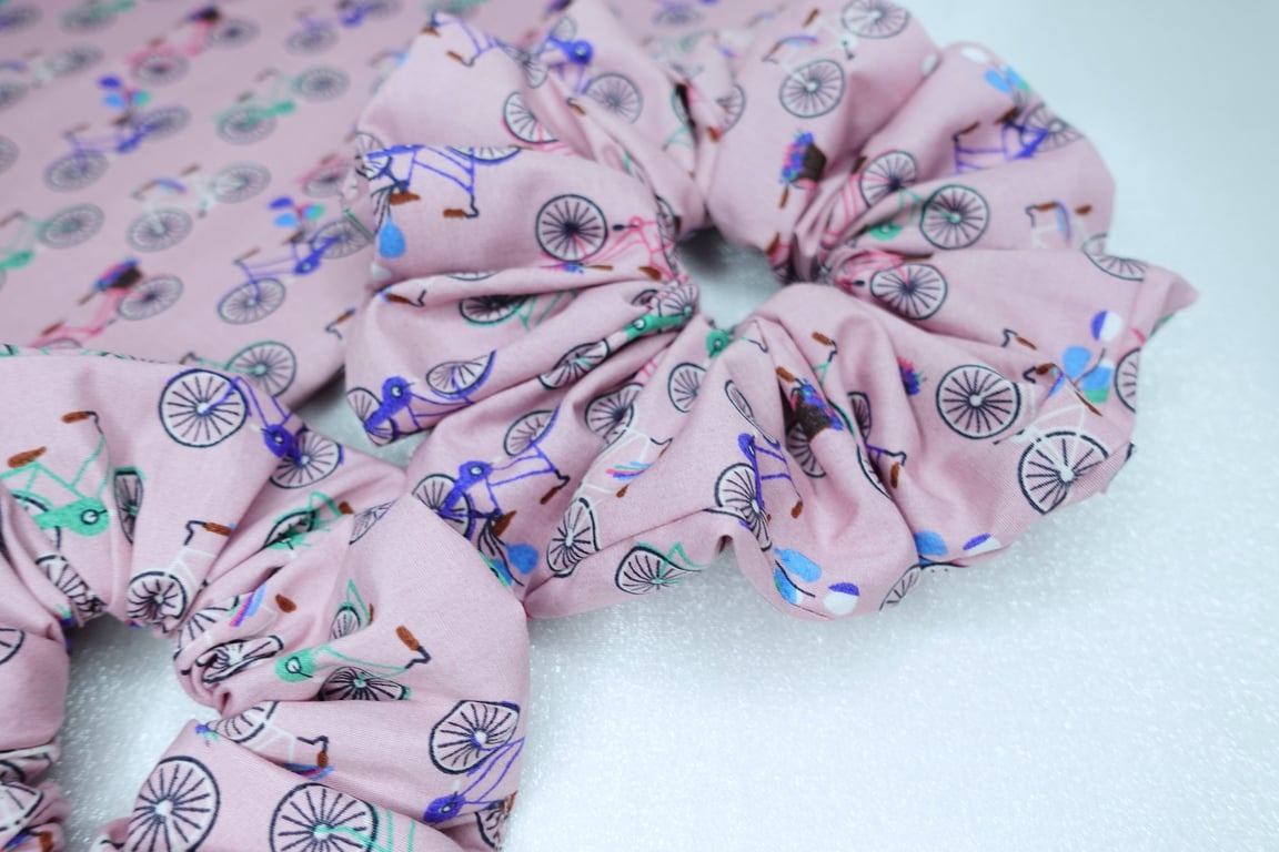 Bicycle Print Scrunchies, Oversized XXL Scrunchies, Gifts for her