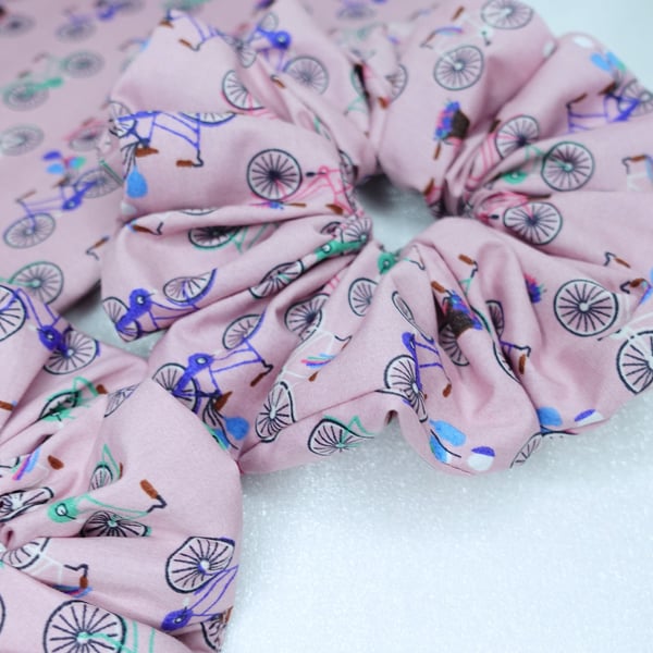 Bicycle Print Scrunchies, Oversized XXL Scrunchies, Gifts for her