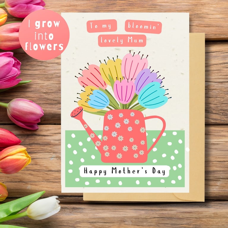 Plantable Mother's Day Card Card, Wildflower Seed Paper, Ecofriendly