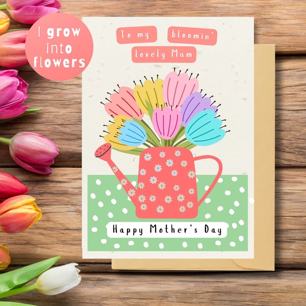 Plantable Mother's Day Card Card, Wildflower Seed Paper, Ecofriendly