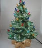 Ceramic Green Glittery Xmas Christmas Tree Table Lamp Light Ornament Decoration. - Image 2