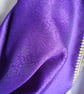 Sari double sided triangular scarf. Pale gold and Purple - Image 7