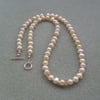 Champagne Freshwater Pearls With Citrine Gold Filled Necklace