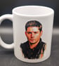 New Dean Winchester Mug Supernatural TV Series Water Colour Portrait Fan Art