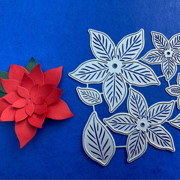 NEW Splendid Poinsettia Christmas Flower Metal Craft Cutting Die