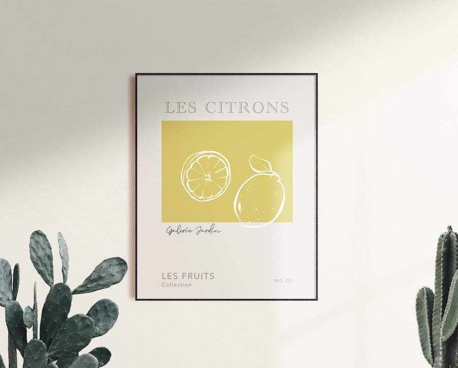 Lemon Print, Les Citrons, French Fruit Art