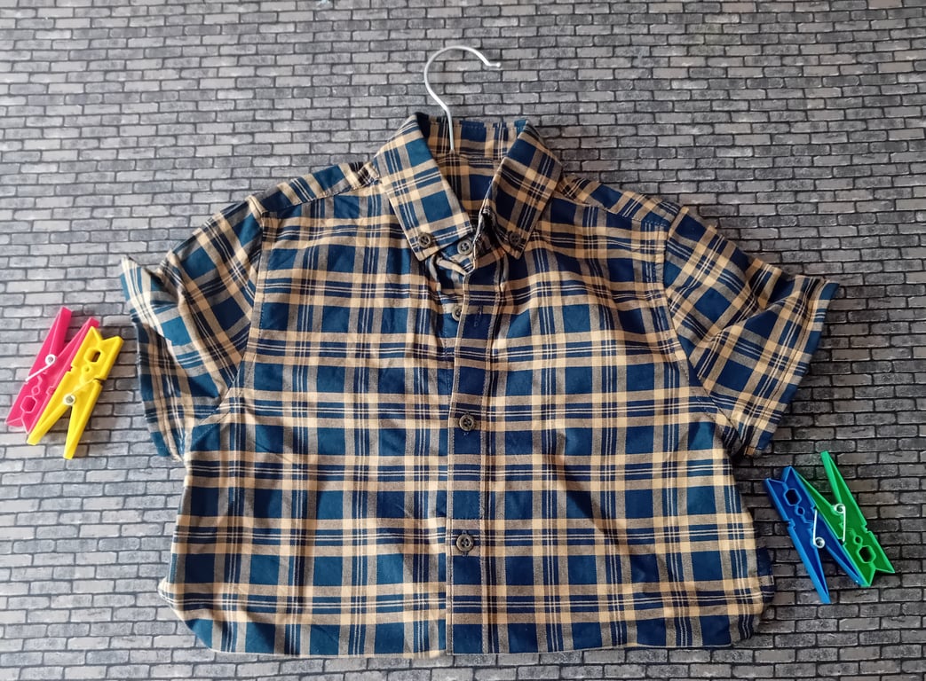Blue Check Shirt Peg or Storage Bag