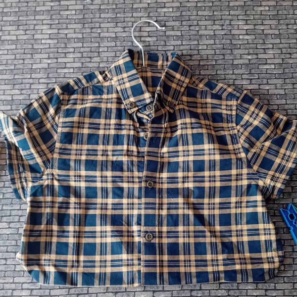 Blue Check Shirt Peg or Storage Bag