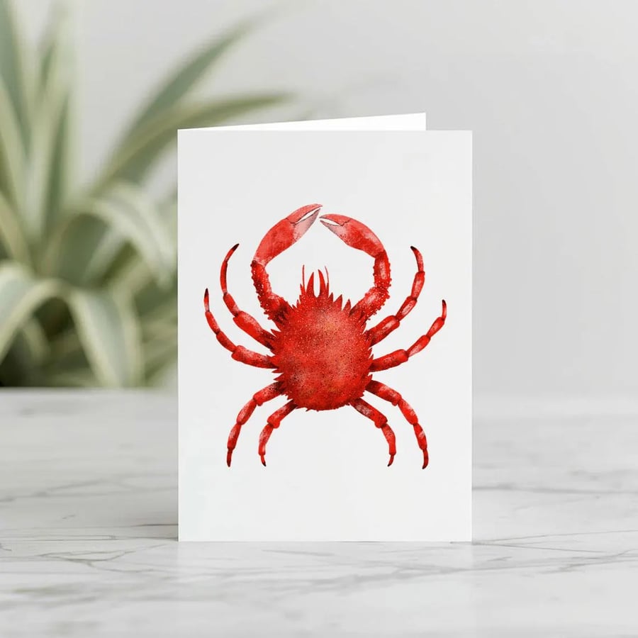 Cornish King Crab Greeting Card, Cornwall Greeting Card