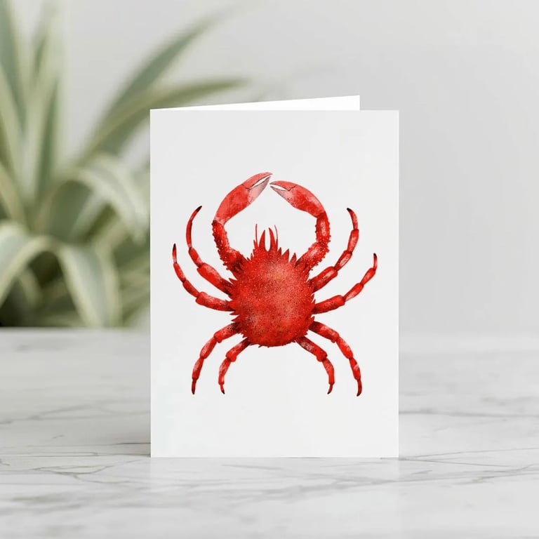 Cornish King Crab Greeting Card, Cornwall Greeting Card