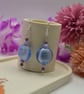 Silver Lined Light Blue Glass Earrings - Image 4