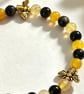 Golden Bee Gemstone Stretch Bracelet - Image 2