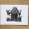 Badger Soldier Blank Greeting Card