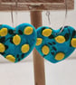 Lemon pattern heart hoop earrings - Image 2