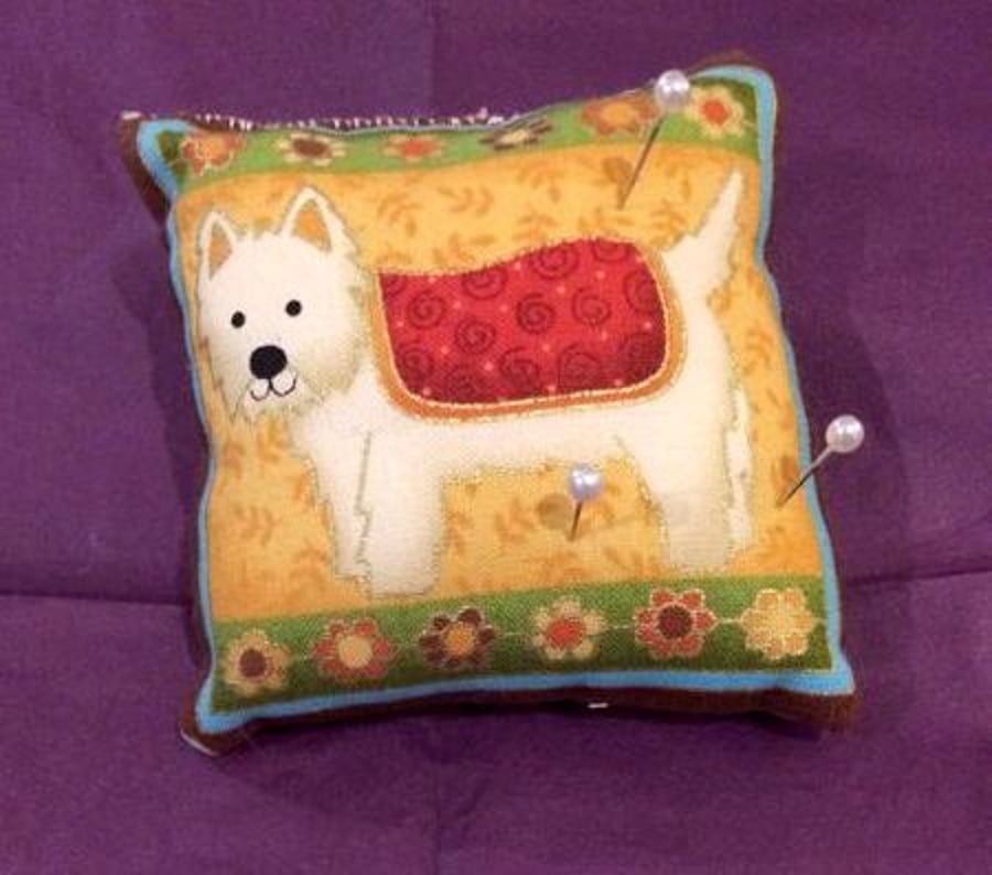 Dog patterned pin cushion