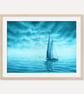 Turquoise Sailing Regatta Art Print, Coastal Wall Art, Nautical Home Decor