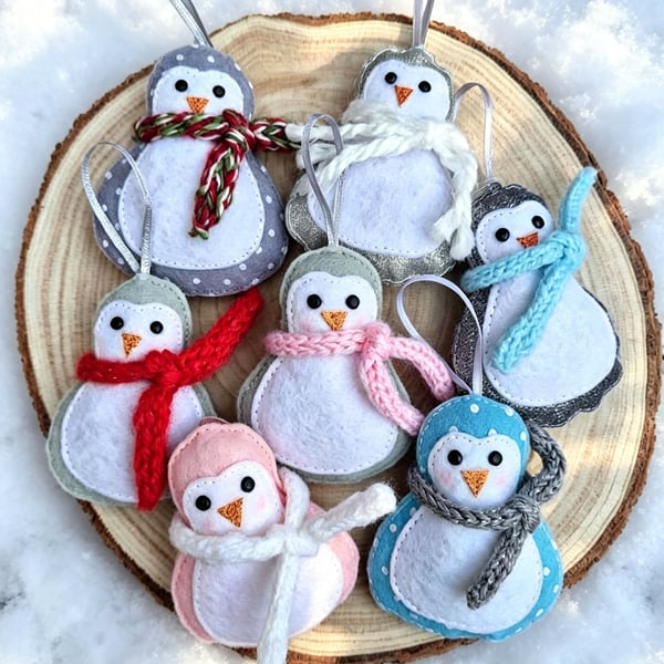Felt Penguin Lucky Dip Ornament Handmade Christmas Decoration 