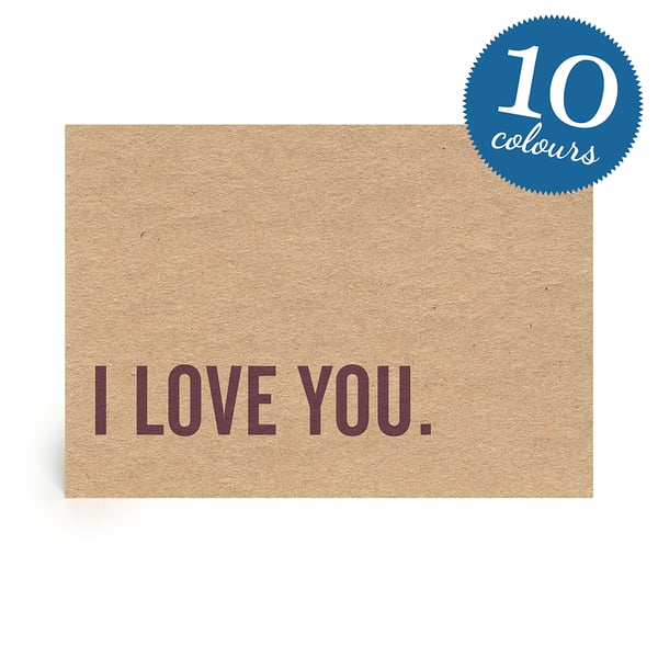 I Love You Handmade Valentine, Wedding, Engagement and Anniversary Card