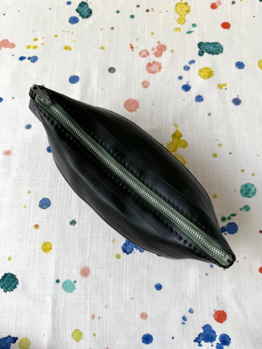Polka Dot Lined Inner Tube Bag - Dark Green Zip - Prototype - Super Seconds