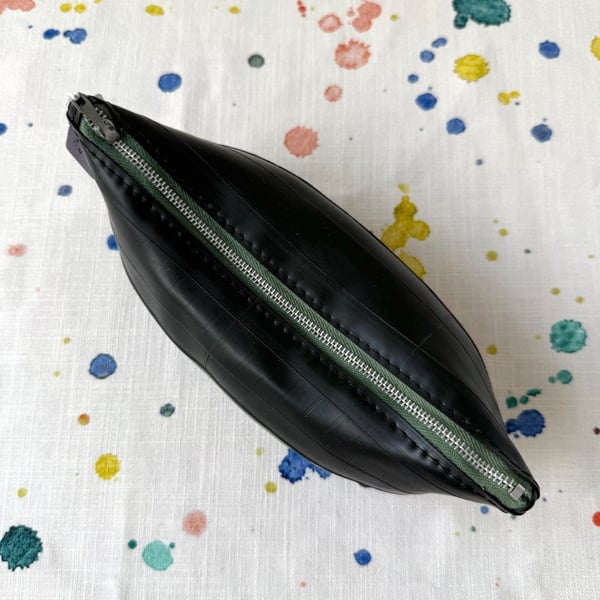 Polka Dot Lined Inner Tube Bag - Dark Green Zip - Prototype - Super Seconds