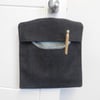 Peg bag in black denim minimalist