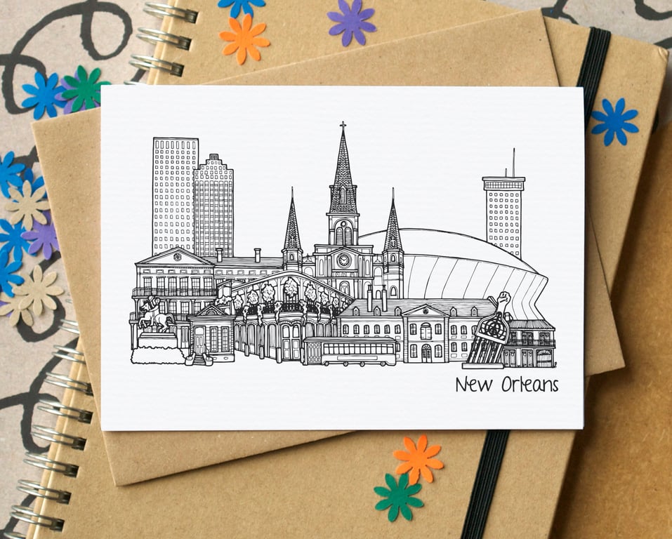 New Orleans Skyline Greetings Card