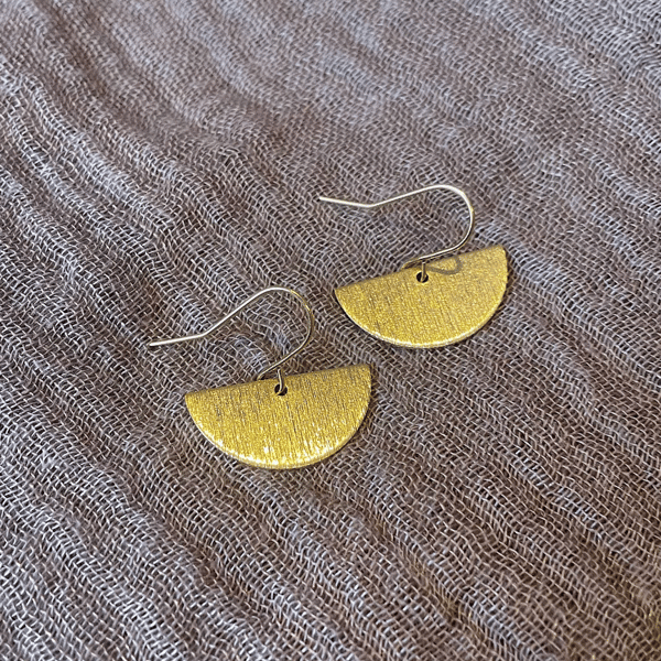 Minimal geometric brass earrings, gift for her, handmade jewellery