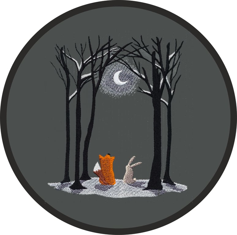 Moonlit Winter Embroidered Patch for jackets sweatshirts, denim, bags, and jeans
