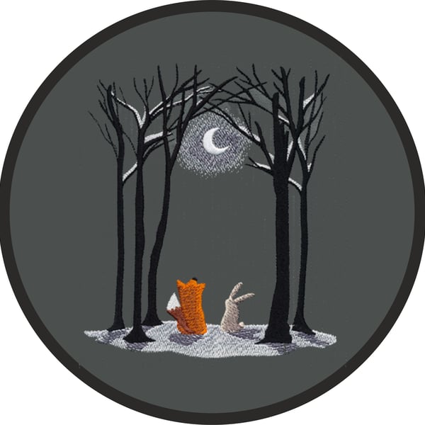 Moonlit Winter Embroidered Patch for jackets sweatshirts, denim, bags, and jeans