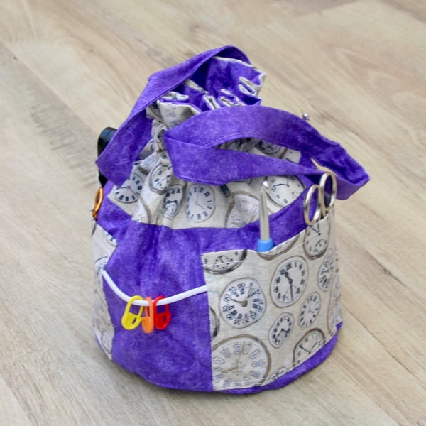 Handmade knitting bags on Folksy