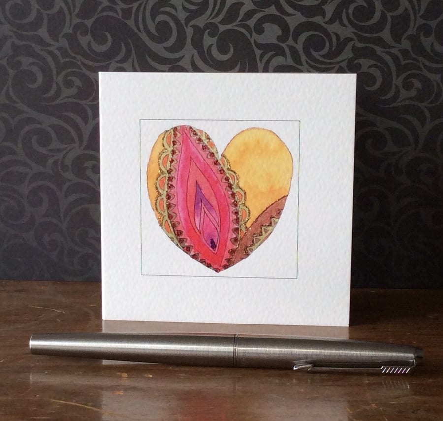 ‘India’ printed blank card. 