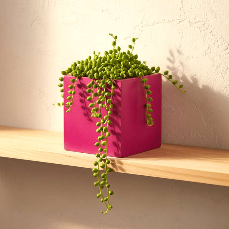 Vibrant Magenta Plant Pot Cube - 10cm Unique Square Vibrant Planter
