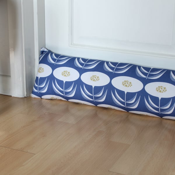 Blue 'Dandelion' Fabric Draught Excluder