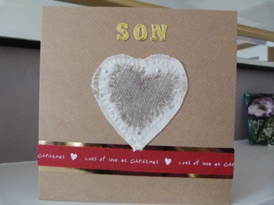 Heart Christmas Card for your Son