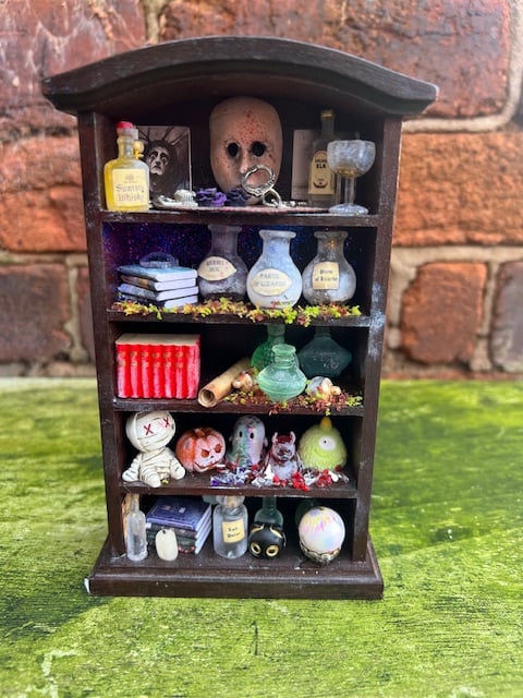 Mini Gothic Apothecary Shelf - Colourful Curiosity Cabinet