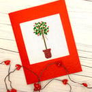 Christmas Bay Tree Cross Stitch Card