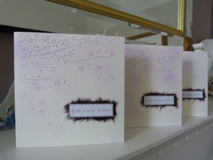 Pack of 3 Blossom Thank You cards