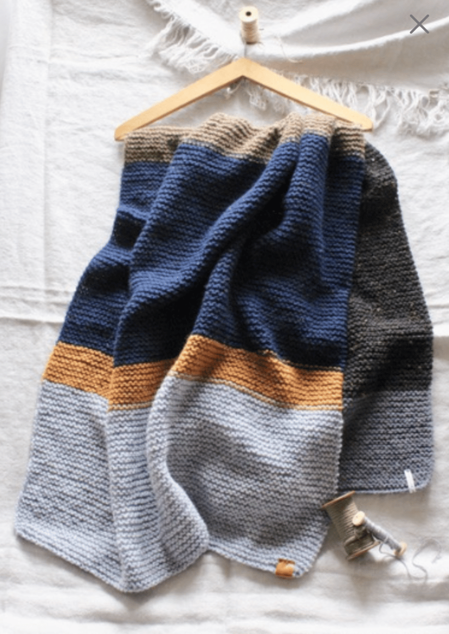 Hand-knitted scarf wrap