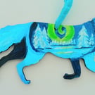 Arctic fox with aurora 