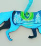 Arctic fox with aurora 