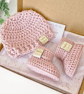 Hello World Crochet Baby Hat and Booties Set - Handmade Newborn Gift