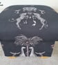 Storage Footstool Emma J Shipley Creatura Charcoal Fabric Pouffe Black Animals  - Image 2
