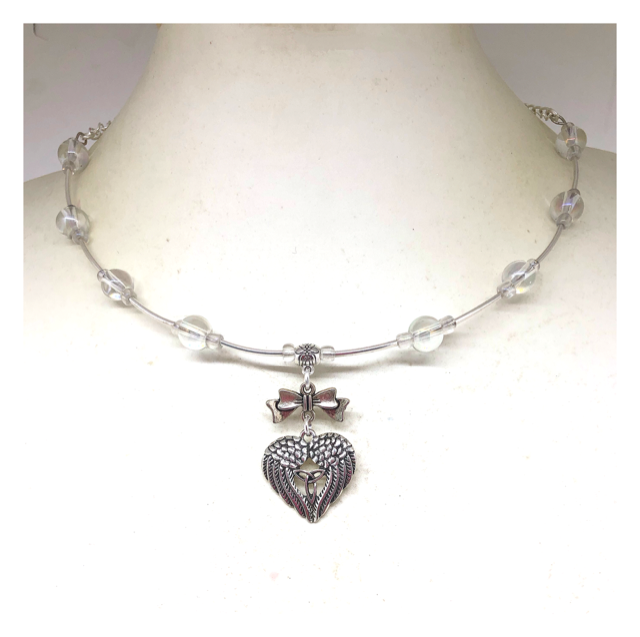 One of a Kind Angel Wing shorter length necklace 