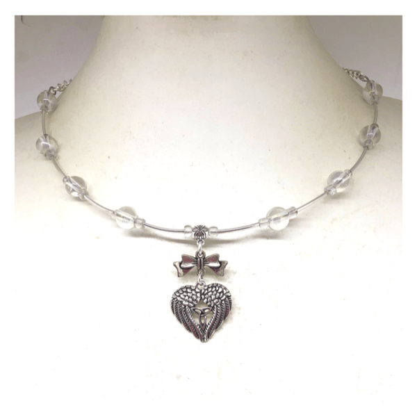 One of a Kind Angel Wing shorter length necklace 