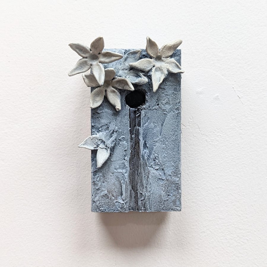 Fragments xiv - small ethereal, haunting moth and wall sculpture