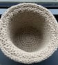 SOLD - Hand Knitted Plant Pot - Beige - Recycled Cotton - Medium - Image 4