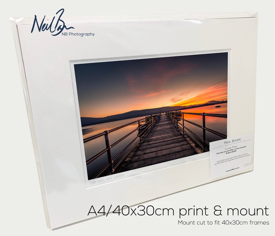 Luss Pier Loch Lomond Scotland - A4 (40x30cm) Unframed Print