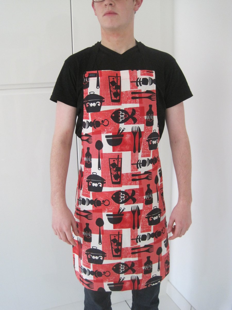 GAYPRONS - Aprons in Retro Potluck fabric from the Michael Miller kitchen range.